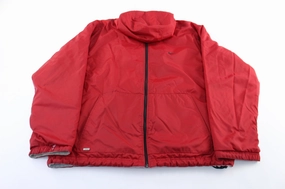 Thermal Insulation Layer Package Y2K Nike Embroidered Logo Red & Grey Reversible Zip Up Jacket