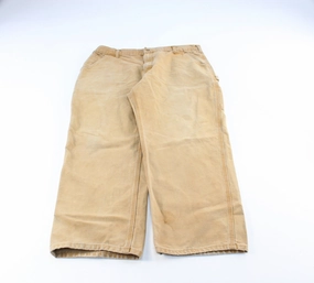 Carhartt Logo Patch Tan Workwear Pants Stretch Material