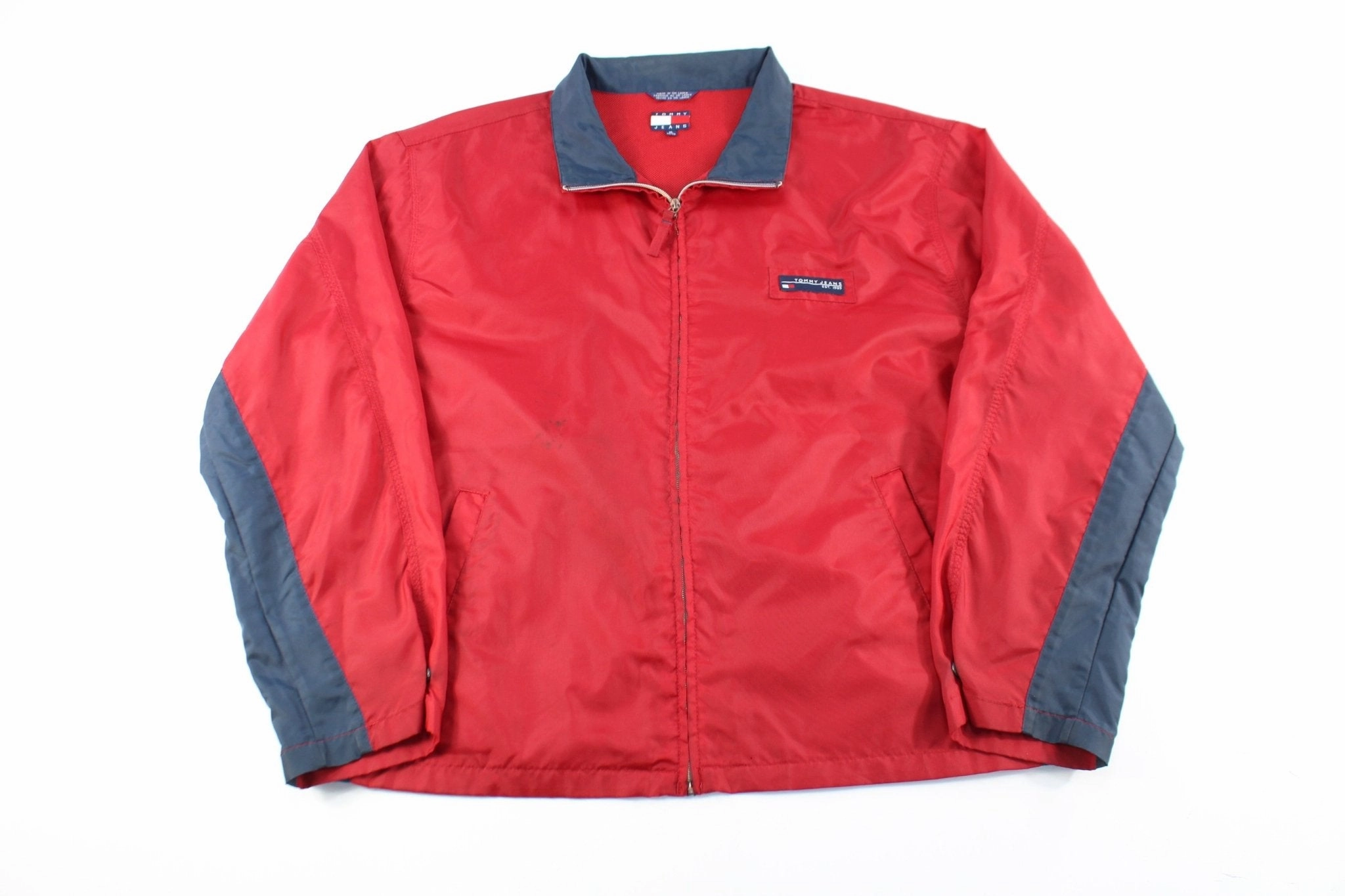 Tommy Jeans Red & Navy Blue Zip Up Jacket Frost Shield