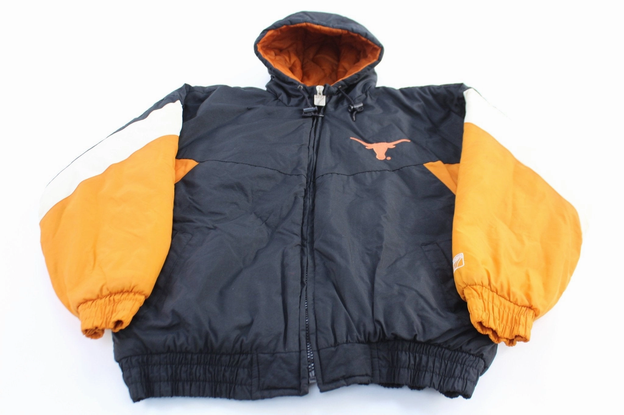 Protective Layering Taped Edges 90's University of Texas Longhorns Embroidered Logo 7 Zip Up Jacket