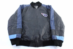 Poise Degree Vintage G-III Carl Banks Tennessee Titans Embroidered Leather Jacket