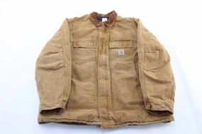 Carhartt Logo Patch Tan Traditional Zip Up Jacket Aim