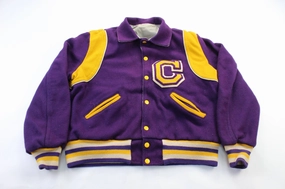 Howe Athletic Apparel Purple & Gold Reversible Varsity Jacket Street Function