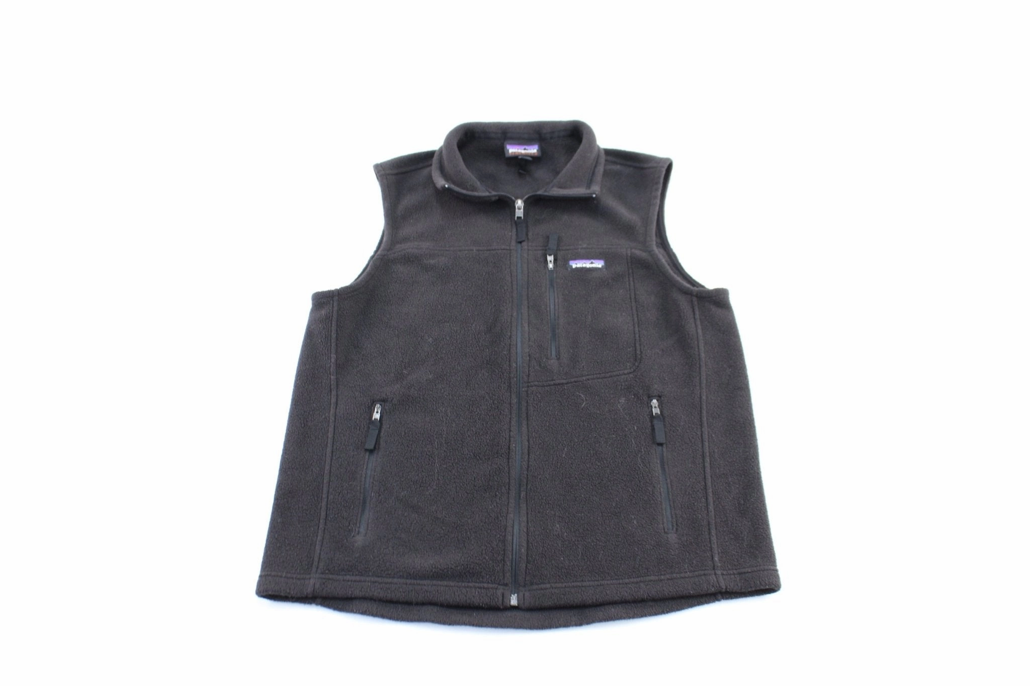 Windproof Protection Patagonia Logo Patch Black Zip Up Vest