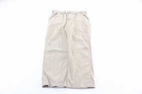 SeamlessPockets HighRiseWaist Carhartt Logo Patch Light Beige Carpenter Pants