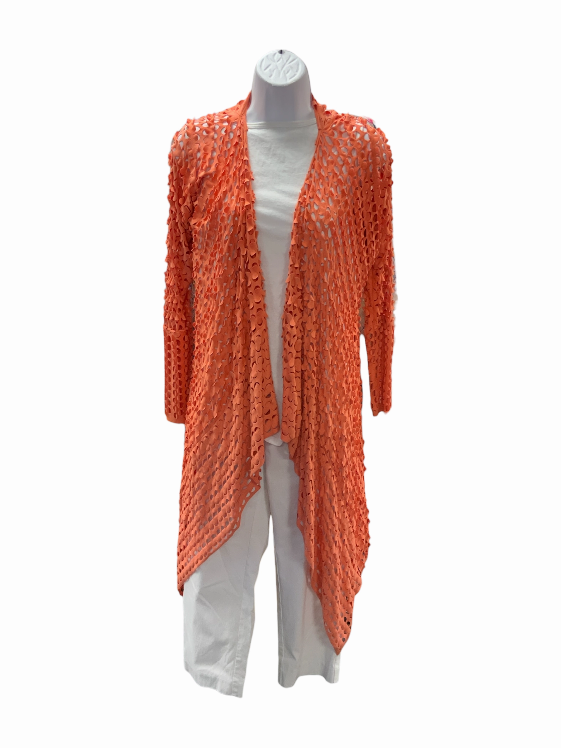 Linea Domani Women's Laser Cu Cardigan Salmon L Reinforced Stress Points