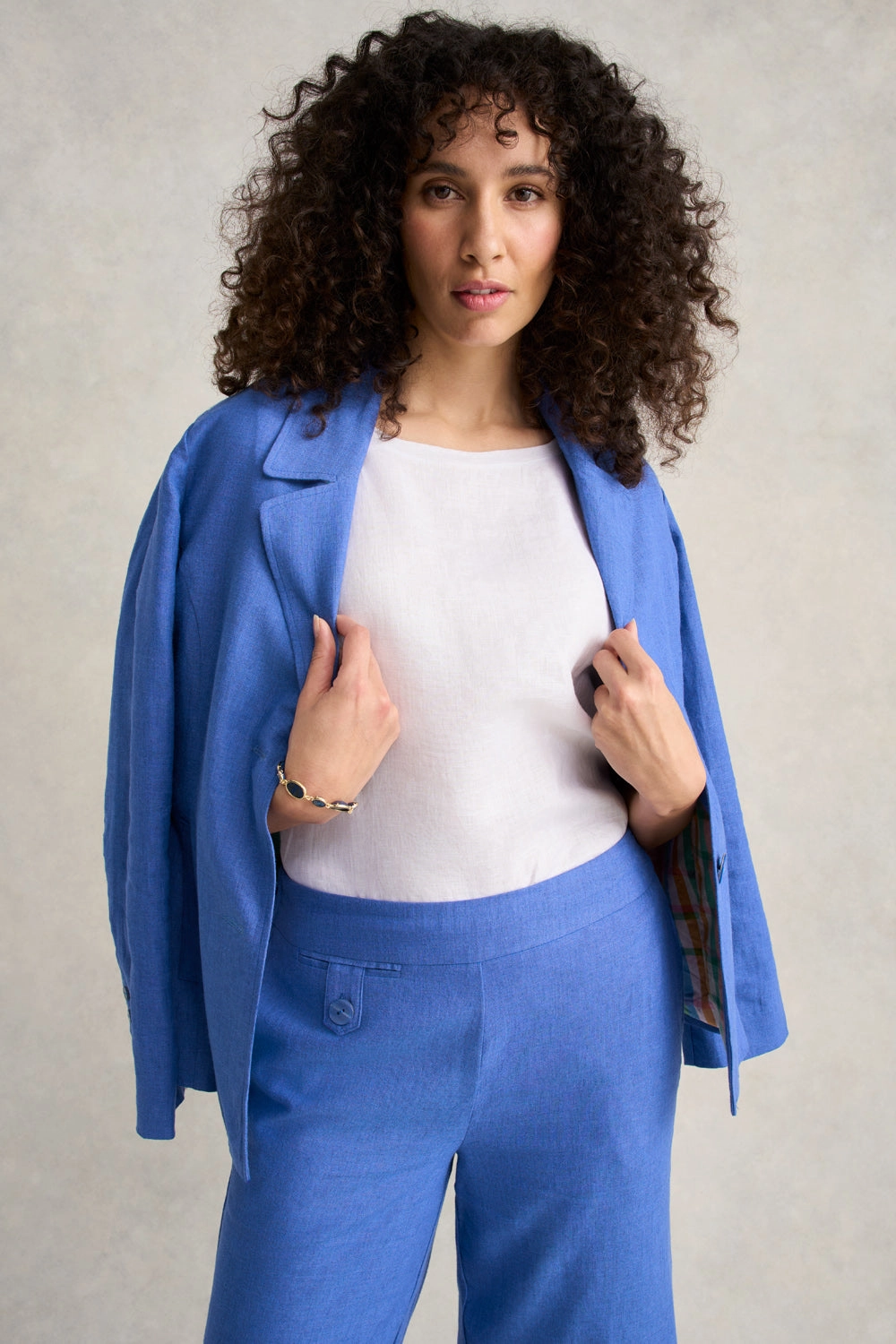 Linen Jacket - Cobalt Cross Dye All weather