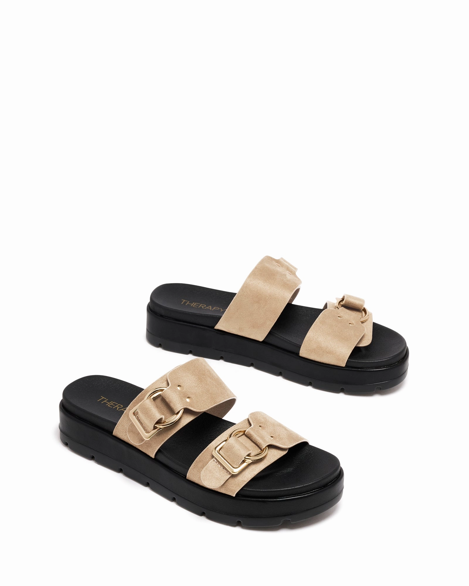 Casual Litmus Flatform Sandals Cashew Suede