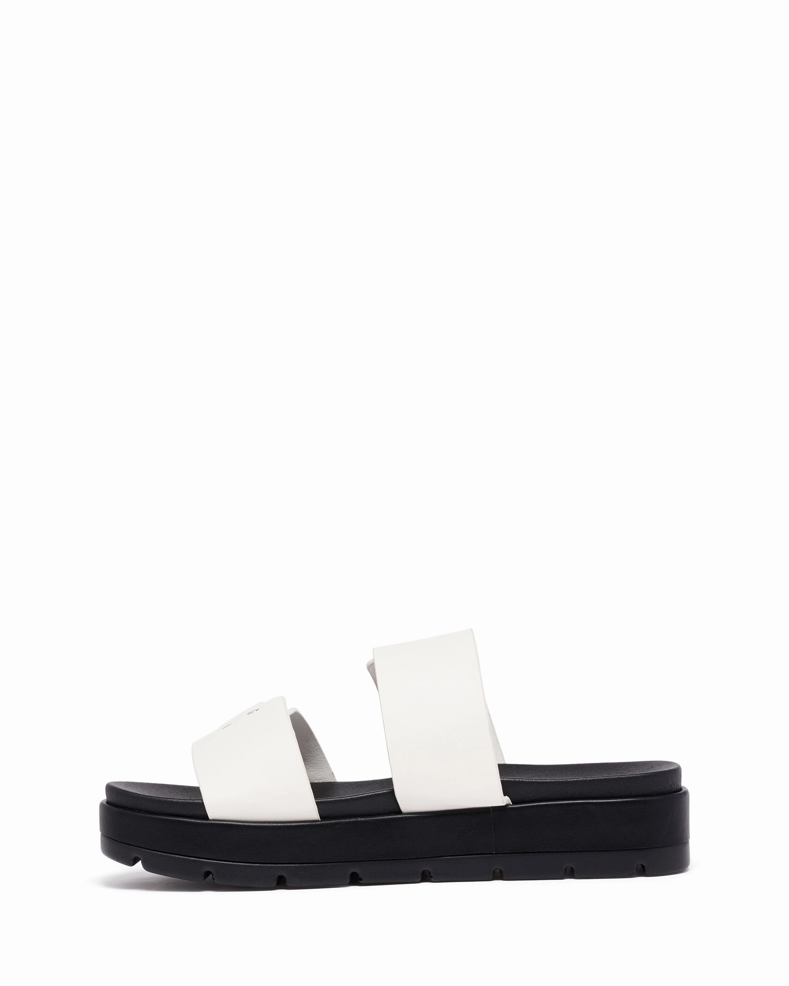 Non Slip Traction Litmus Flatform Sandals White