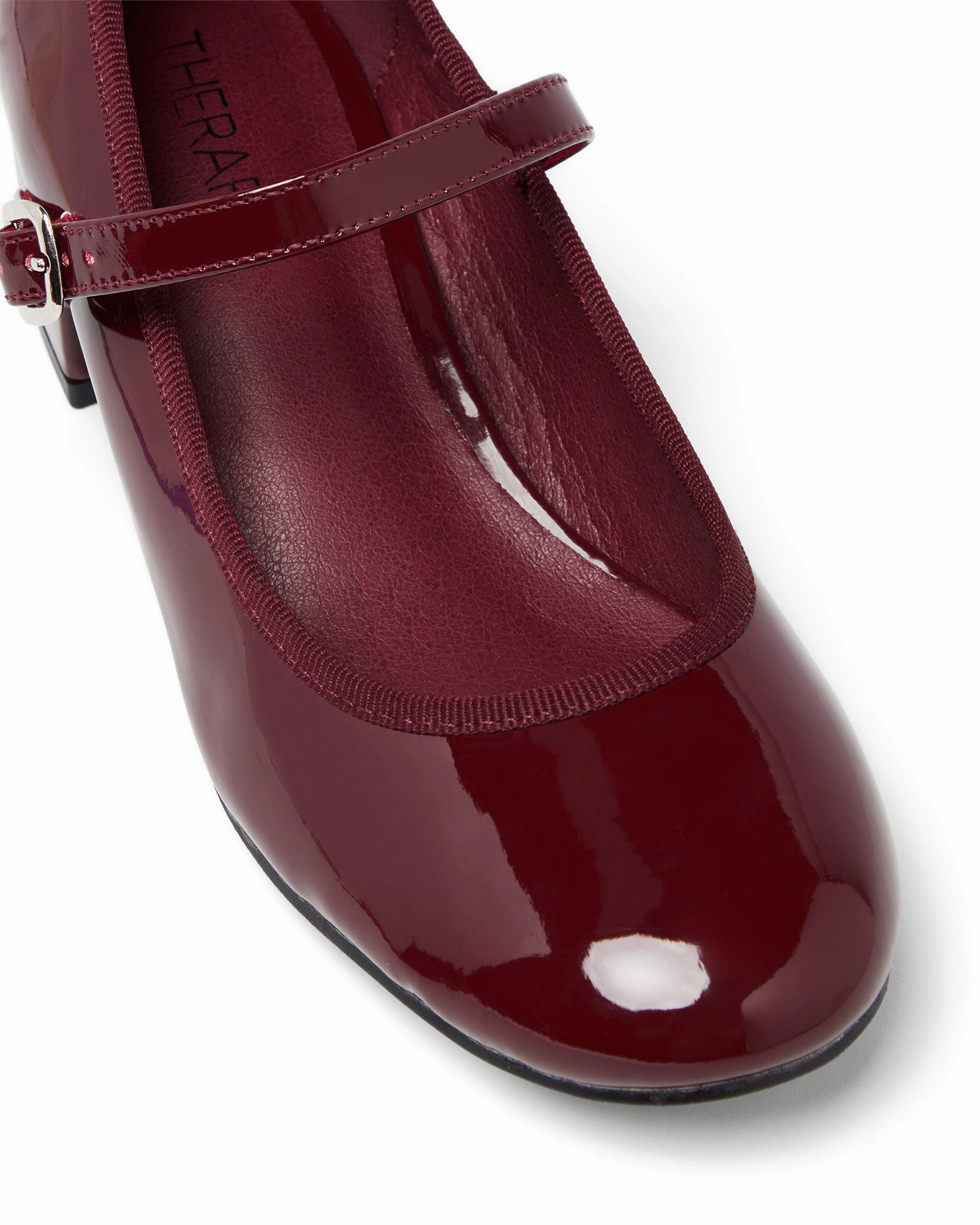 Peep Toe Booties Liz Ballet Heel Cherry Patent
