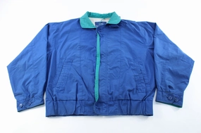 London Fog Blue Zip Up Jacket Weekend Wear half-zip