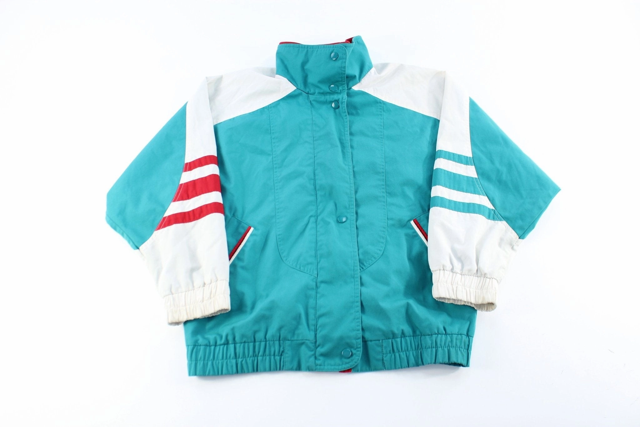 Modern Design Sympathy London Towne Aqua, Red, White Zip Up Jacket