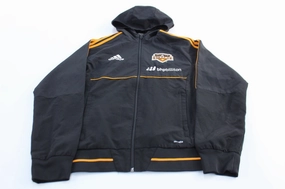Fashion Week Temperature Regulating Fabric Adidas Embroidered Logo Houston Dynamo Striped Zip Up Jacket