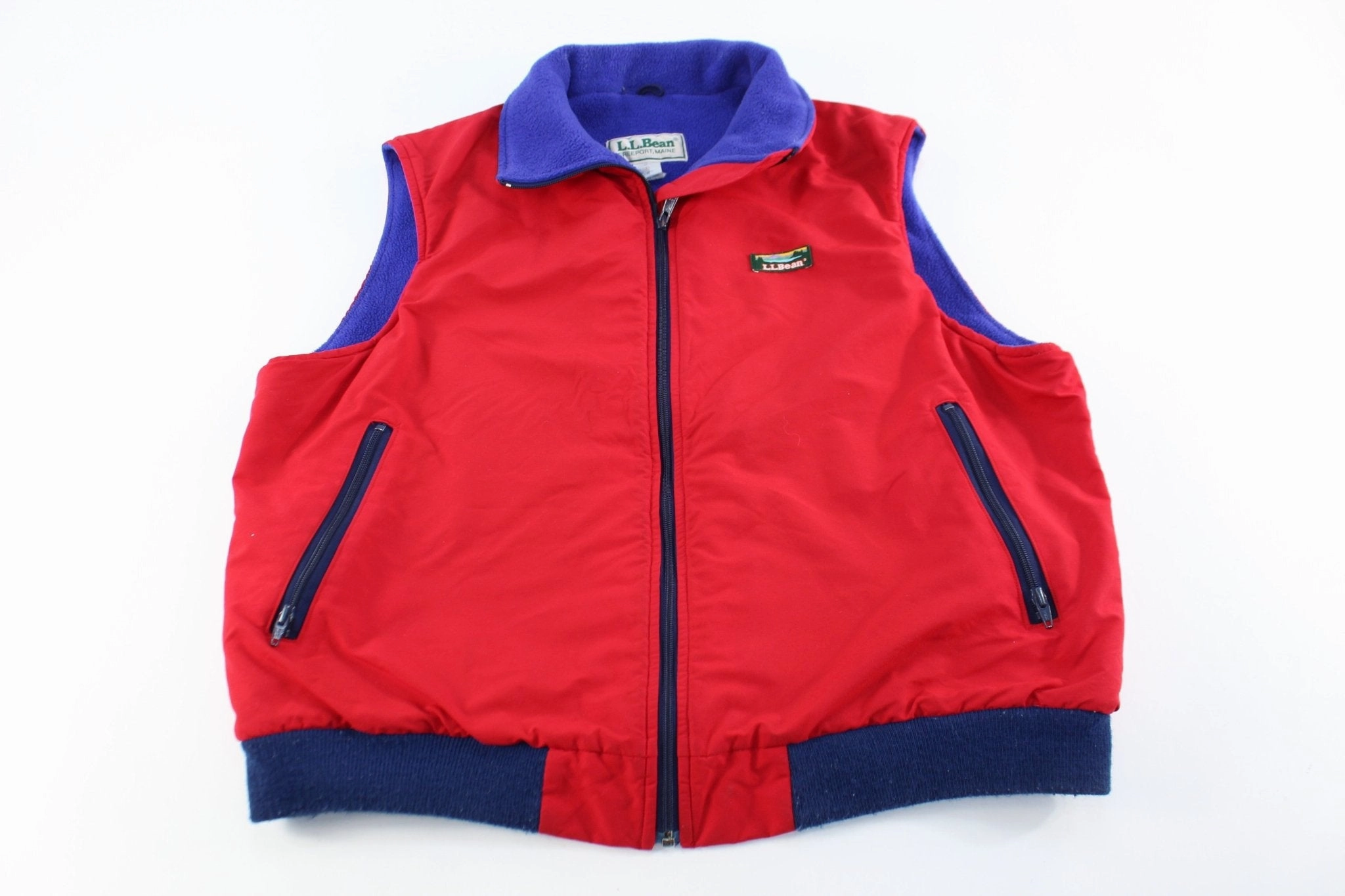 L.L. Bean Red & Purple Zip Up Vest Bestow