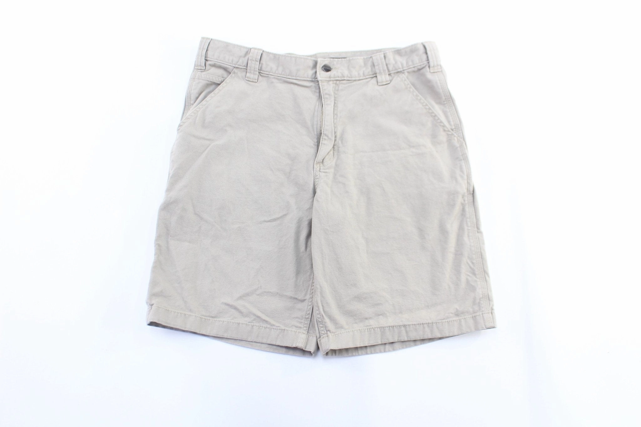 Abrasion Resistant Panels CompressionFitFabric Carhartt Logo Patch Light Khaki Carpenter Shorts