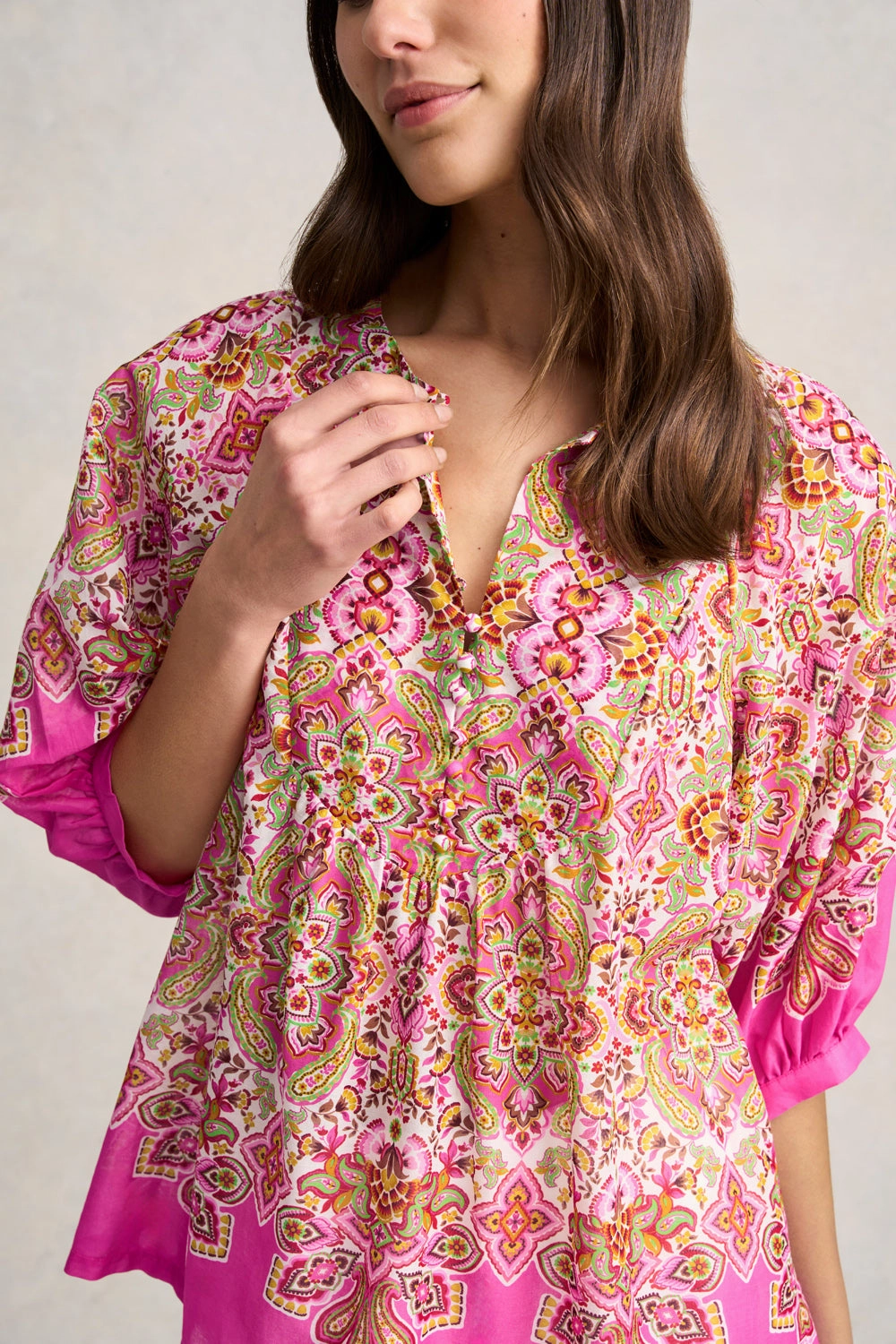 ZeroWasteProduction Cotton Blouse - Moroccan Tile Print