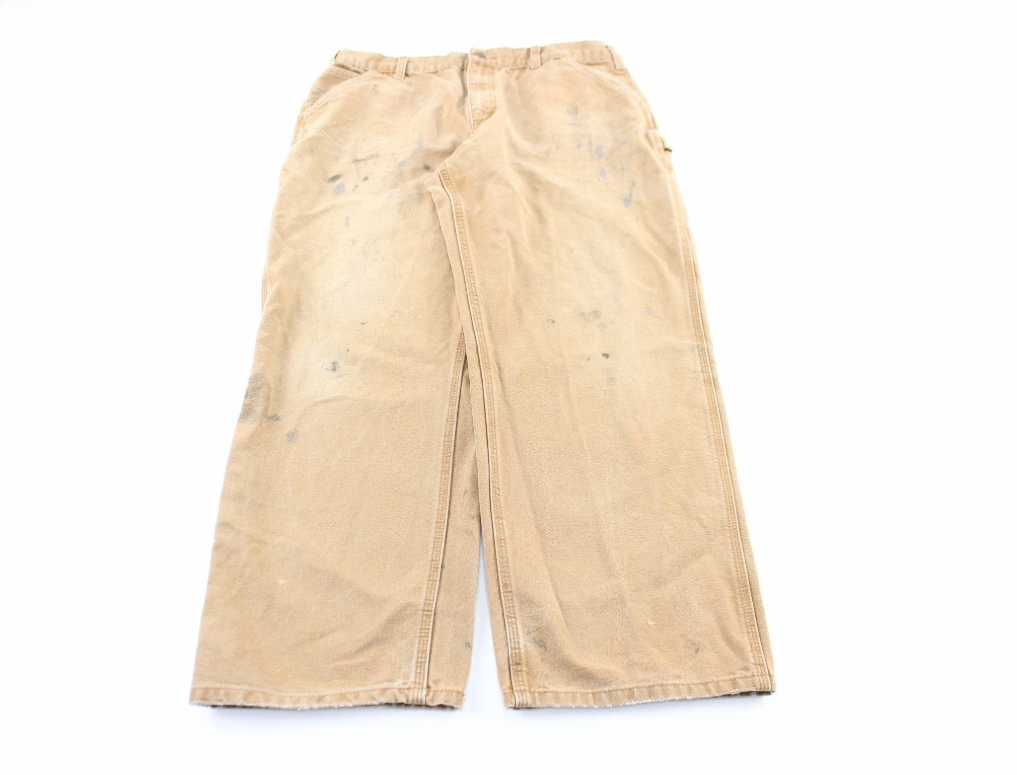 Carhartt Logo Patch Tan Workwear Pants LightweightComfort