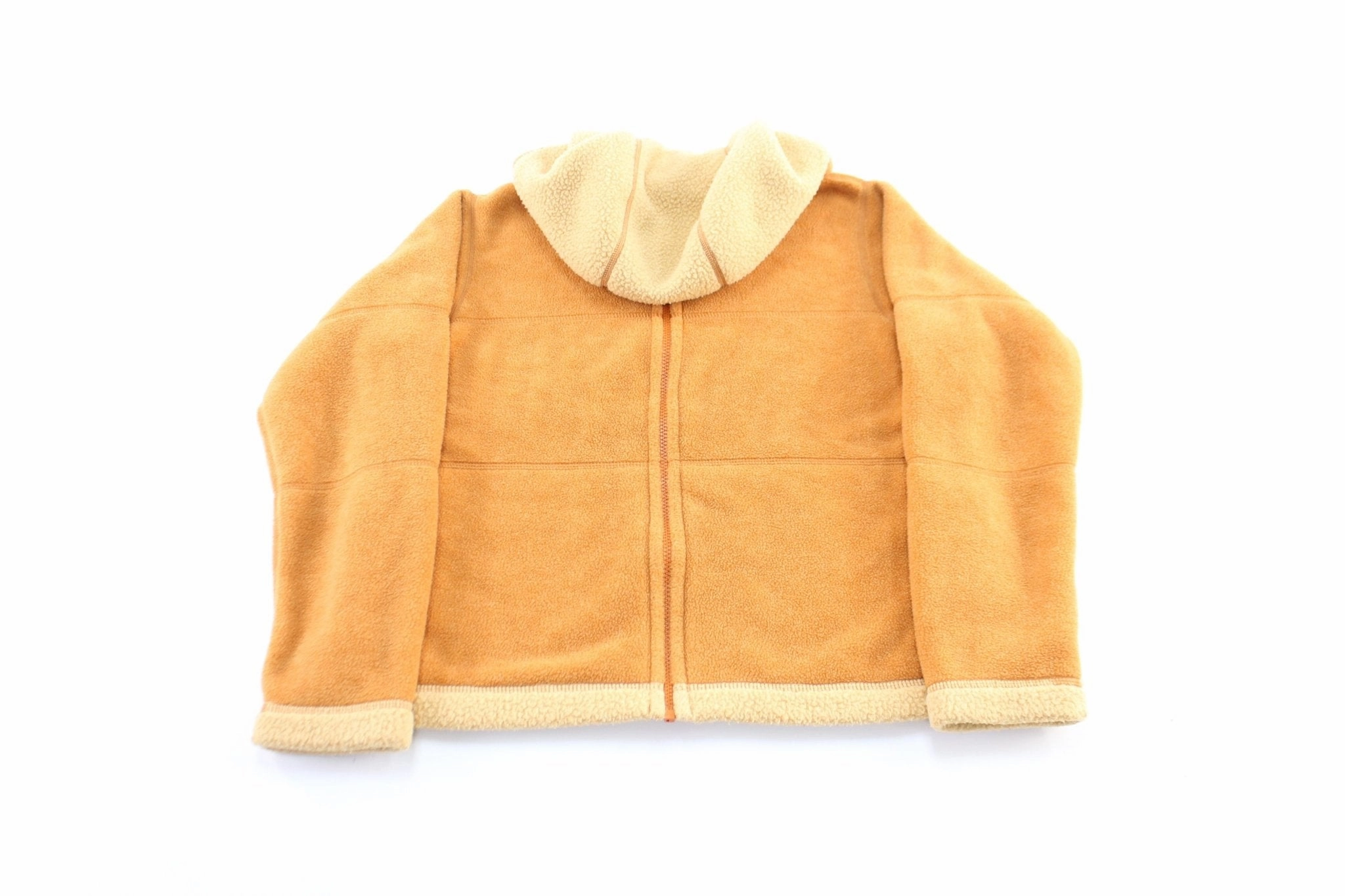 Women's Patagonia Orange Fleece Zip Up Jacket Cold Protection Gear Smooth Surface