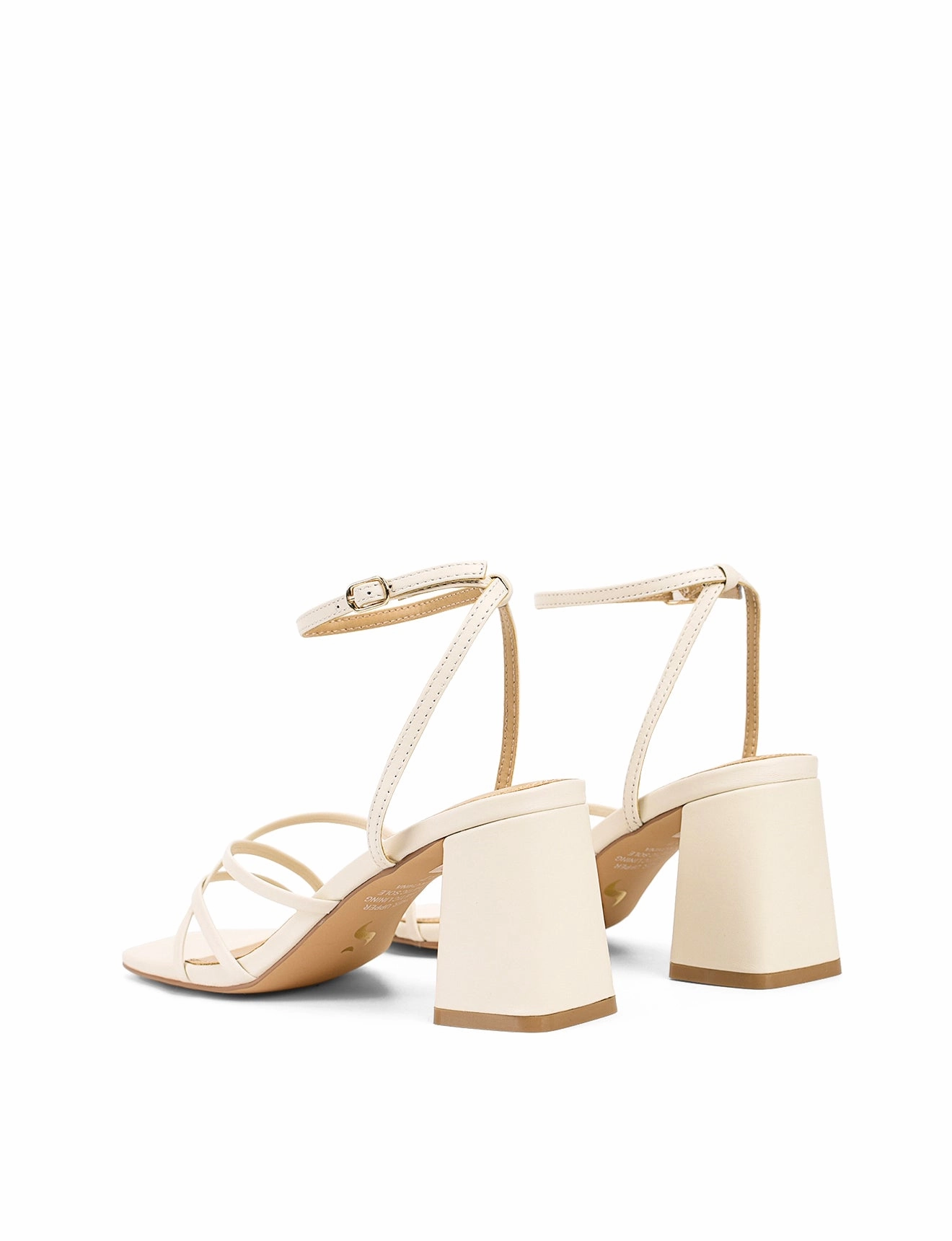 Straus Block Heel Sandals - Chalk Leather Happy Step