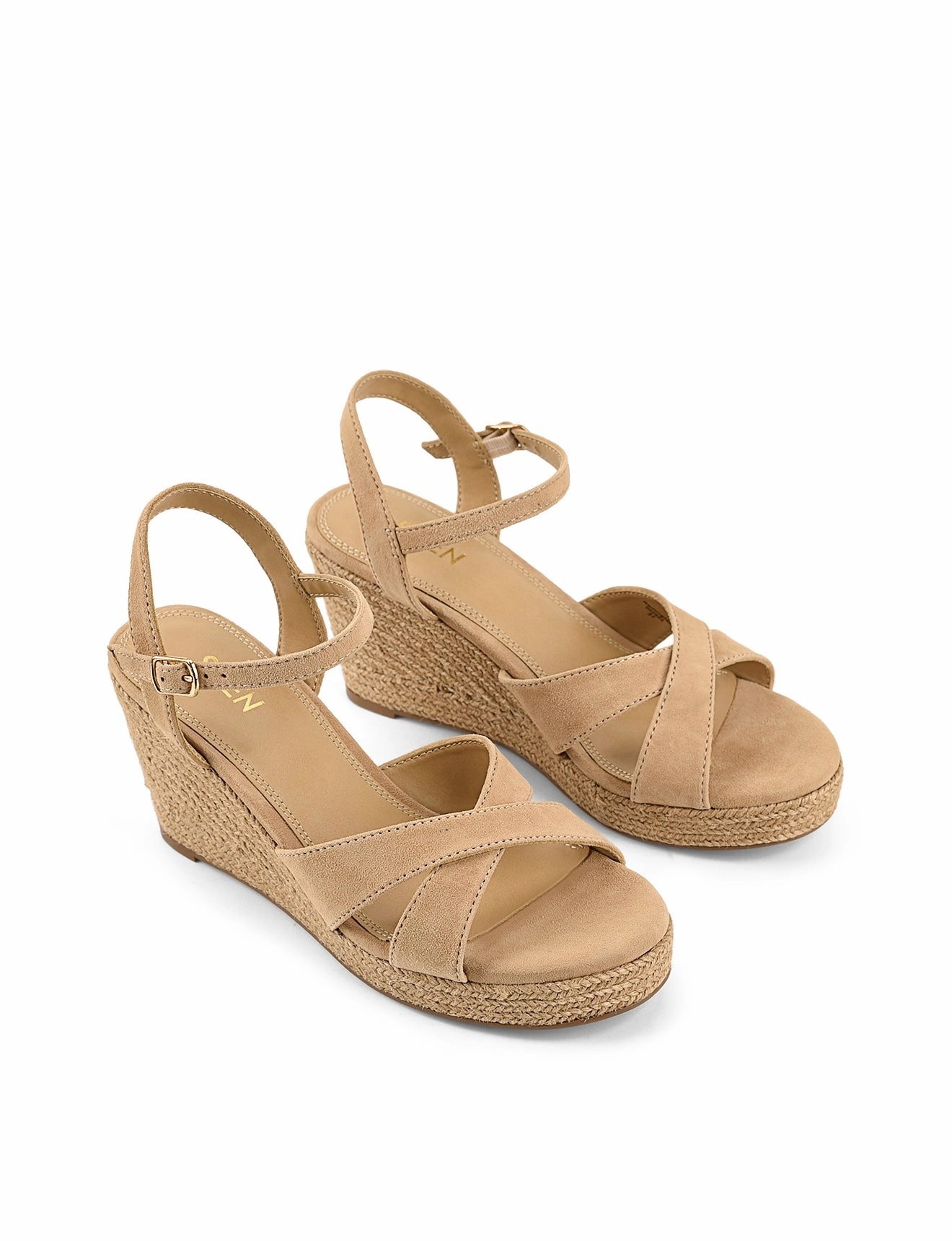 Relaxed Mood Comfort Technology Remington Rope Wedges - Camel Suede