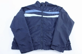 Blush Outdoor Adventure Gear Women's Y2K Nike Embroidered Logo Blue Zip Up Jacket