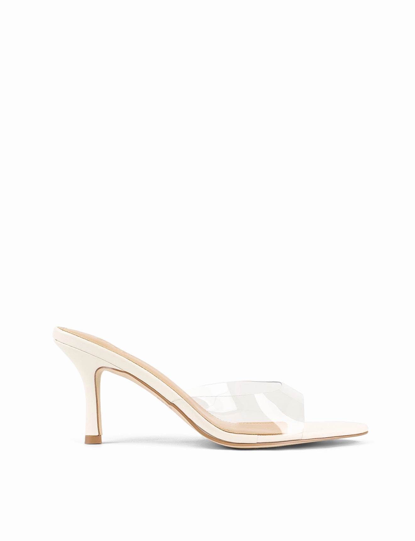 Anti Odor Margot Point Toe Mules - Chalk White Leather & Vinylite