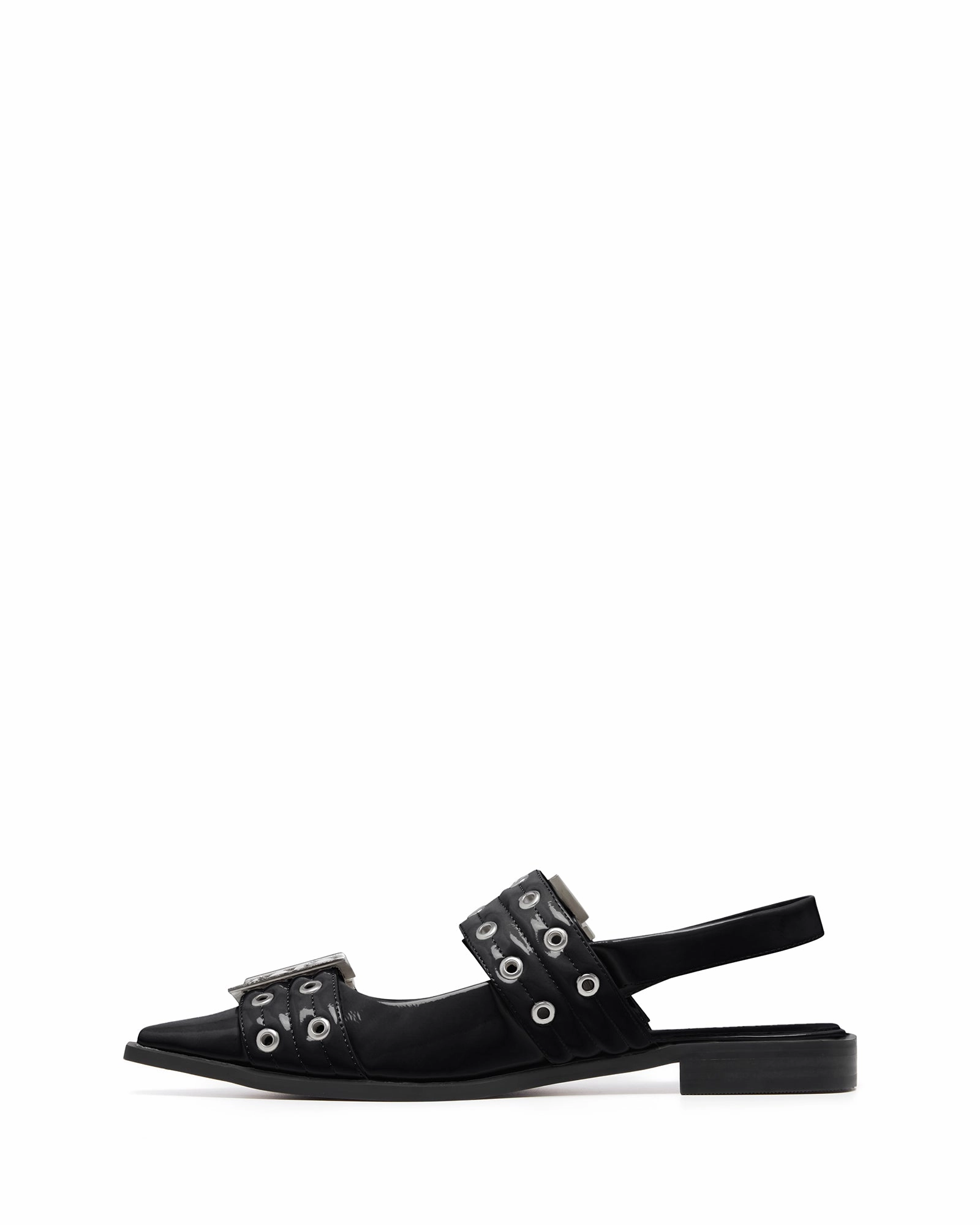 Street Mood Matilda Pointed Flat Black Patent