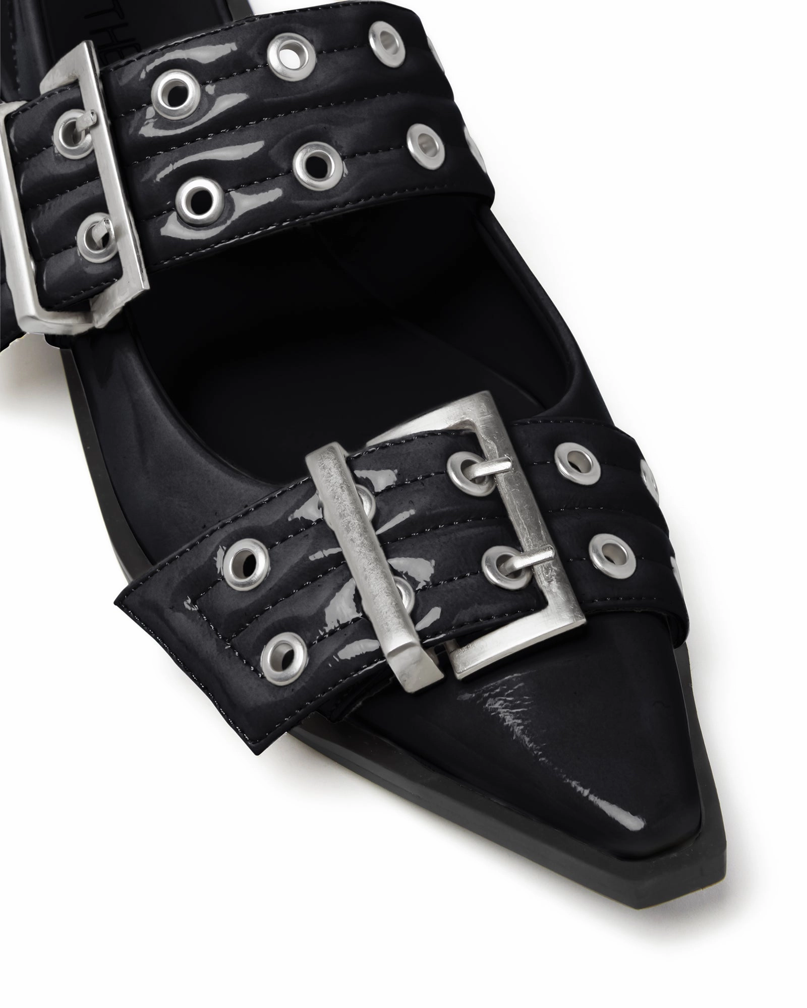 Matilda Pointed Flat Black Patent Lightweight Outsole