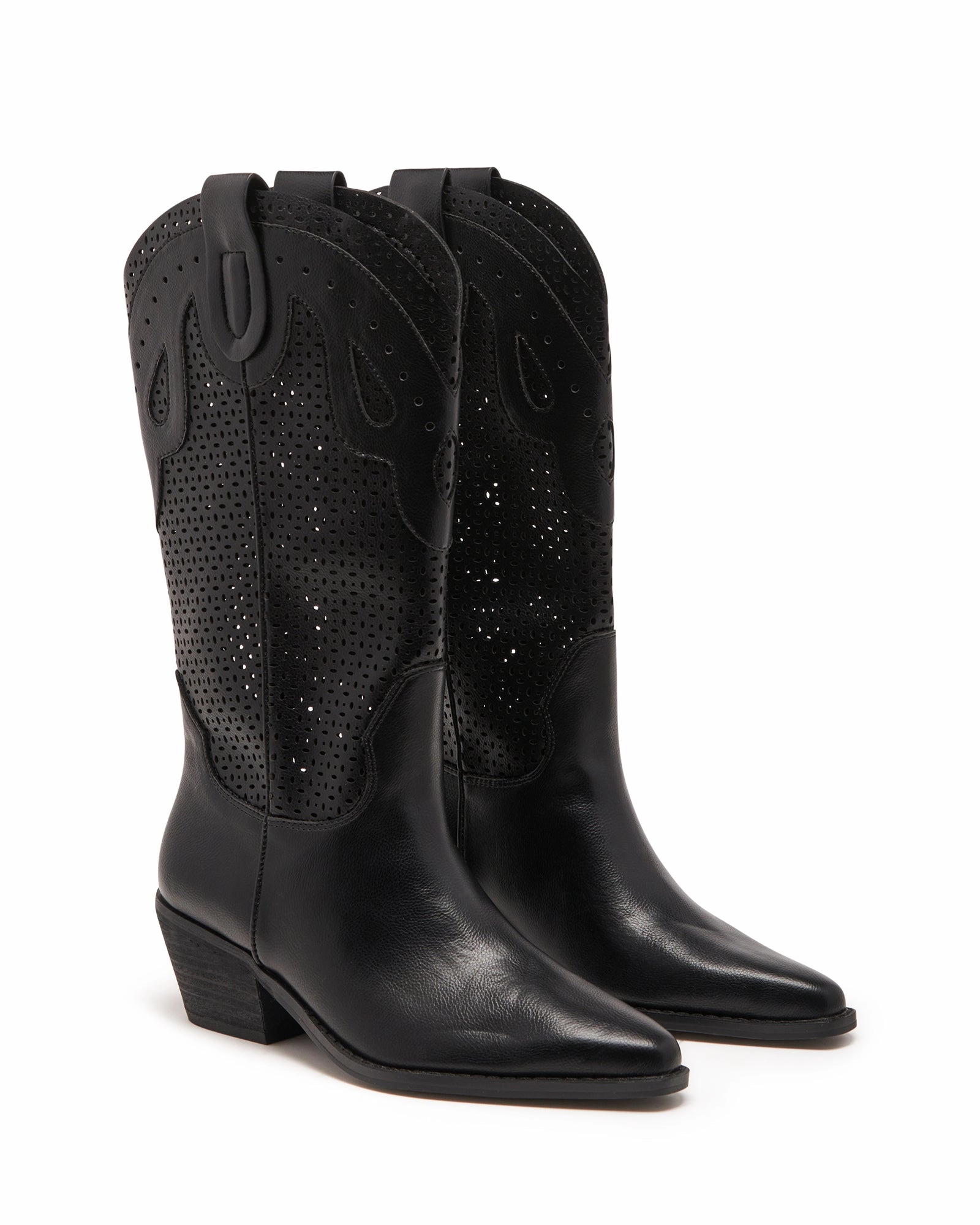 Maxine Cowboy Boot Black Tumbled Flex Groove Technology All Function