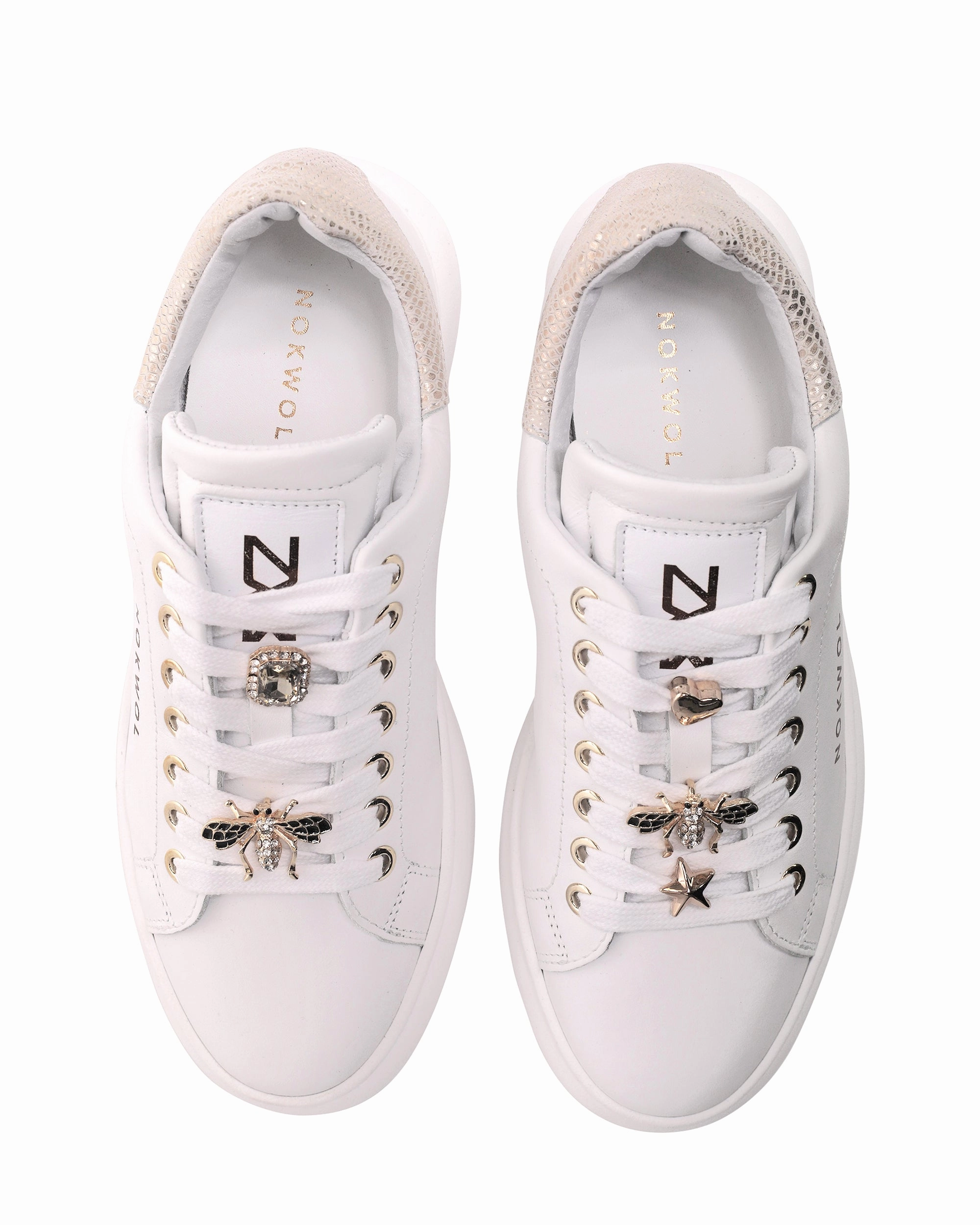 Mayven White Leather BreathableMesh