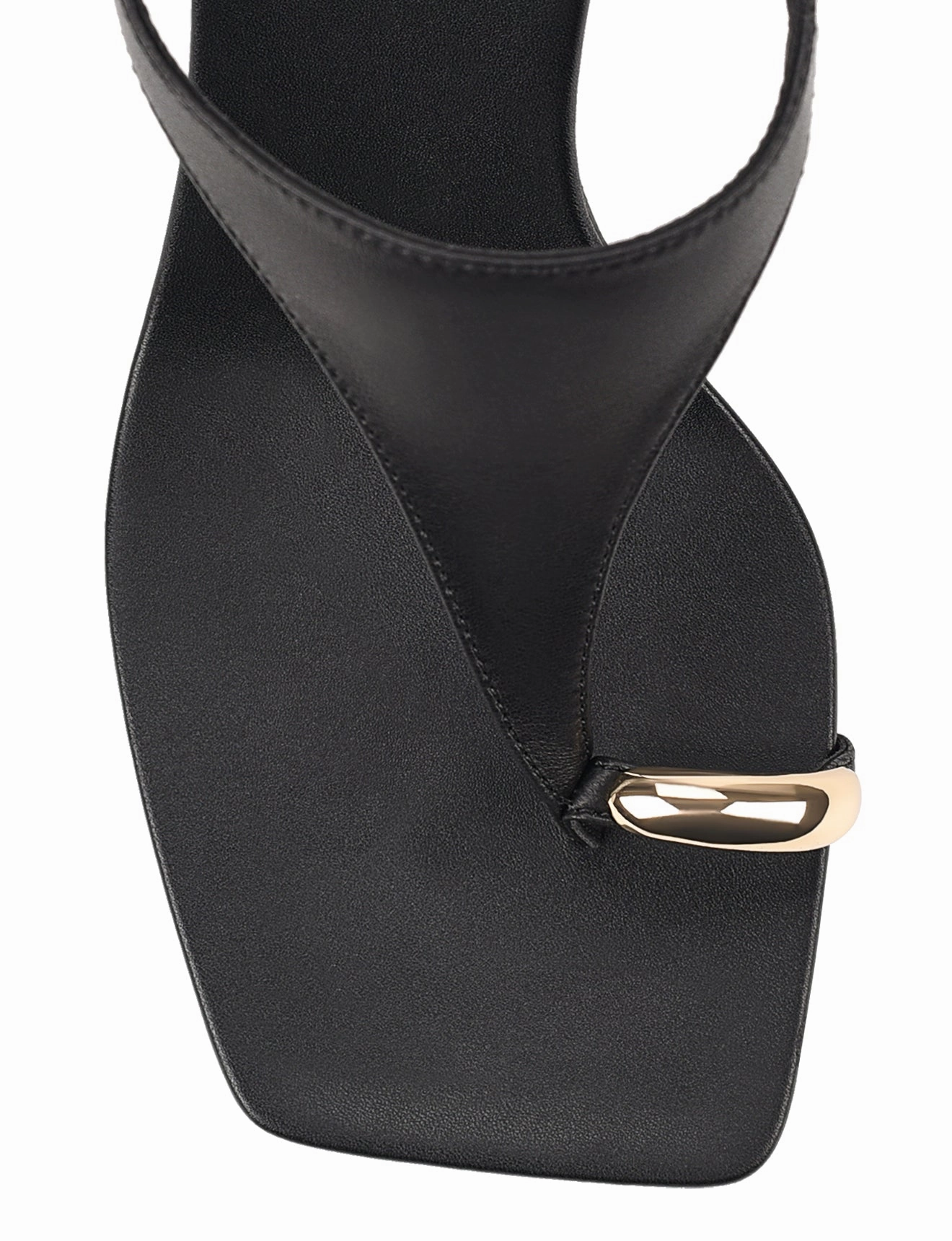 Bold Finish Melbourne Strappy Wedges - Black Leather