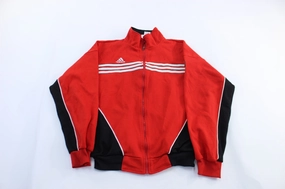 Durable Layer elderly people Adidas Embroidered Logo Red, Black, & White Striped Jacket
