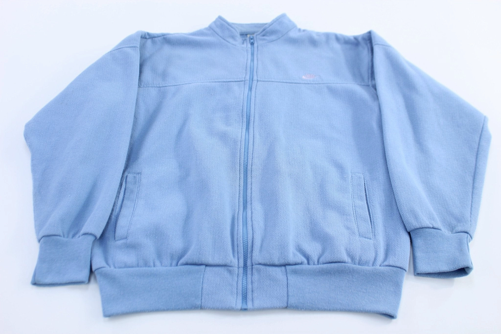 Rain Break Vintage Nike Embroidered Logo Blue Full Zip Jacket