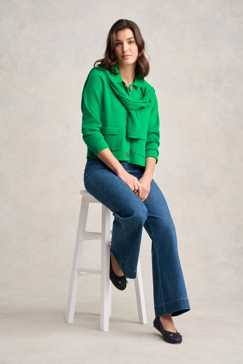 Milano Knit Jacket - Emerald Unisex Casual Fit Flatlock Seam Construction