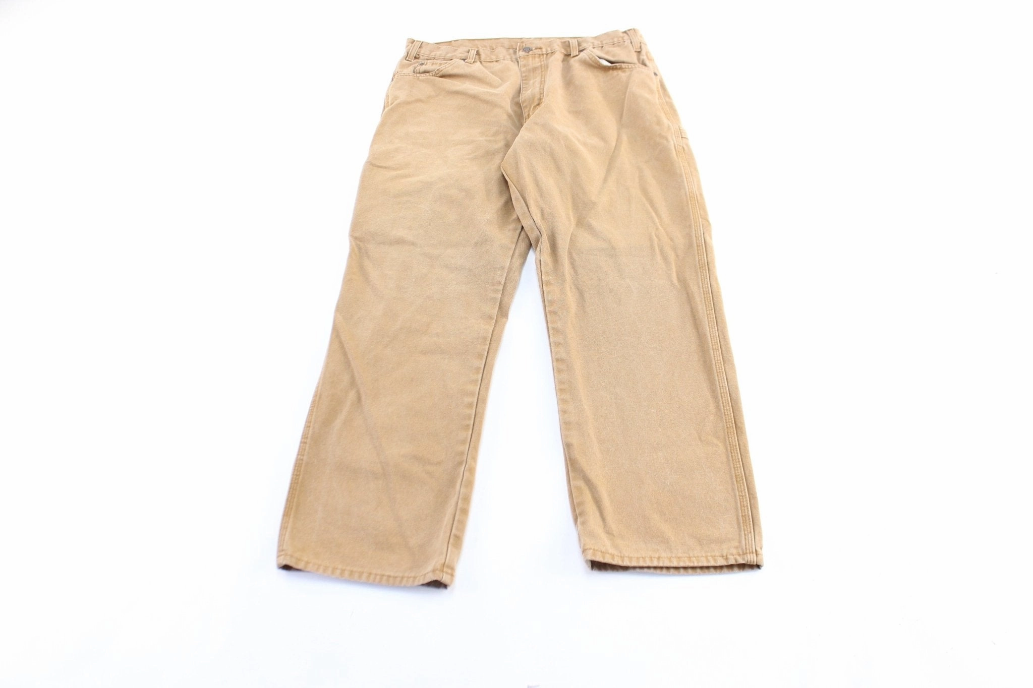 Dickie's Logo Patch Tan Carpenter Pants Everyday Ease Smart Layering