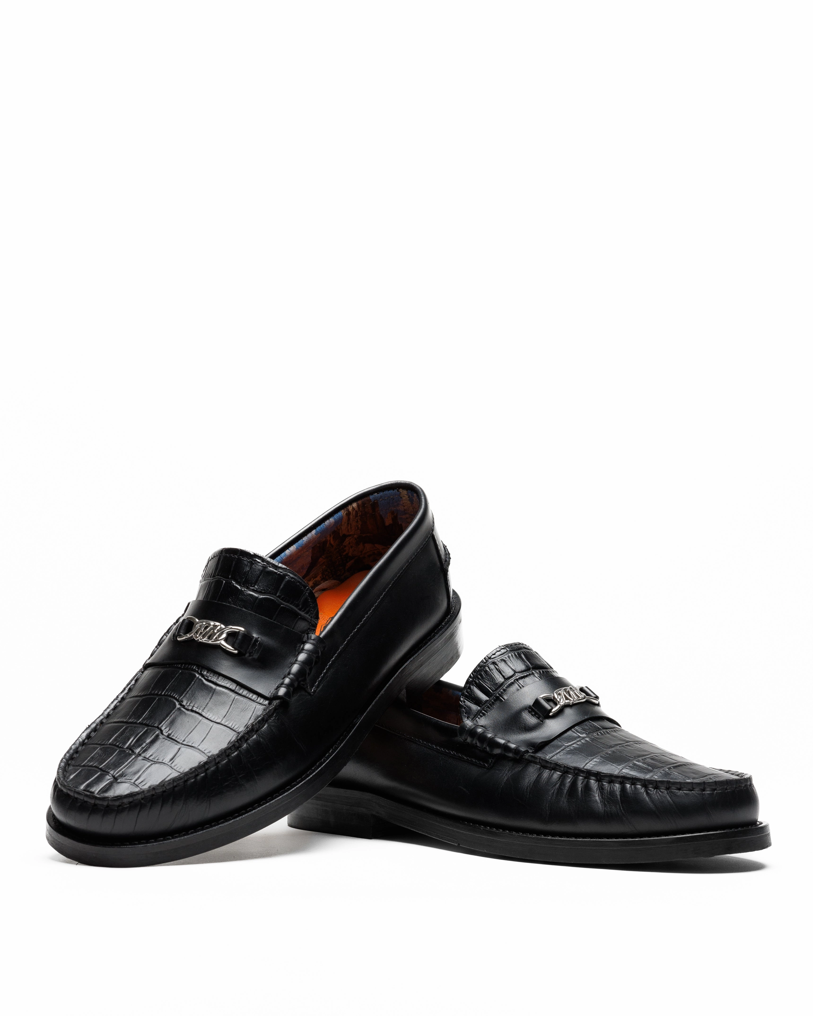 Roma Black Croc Bow Edge