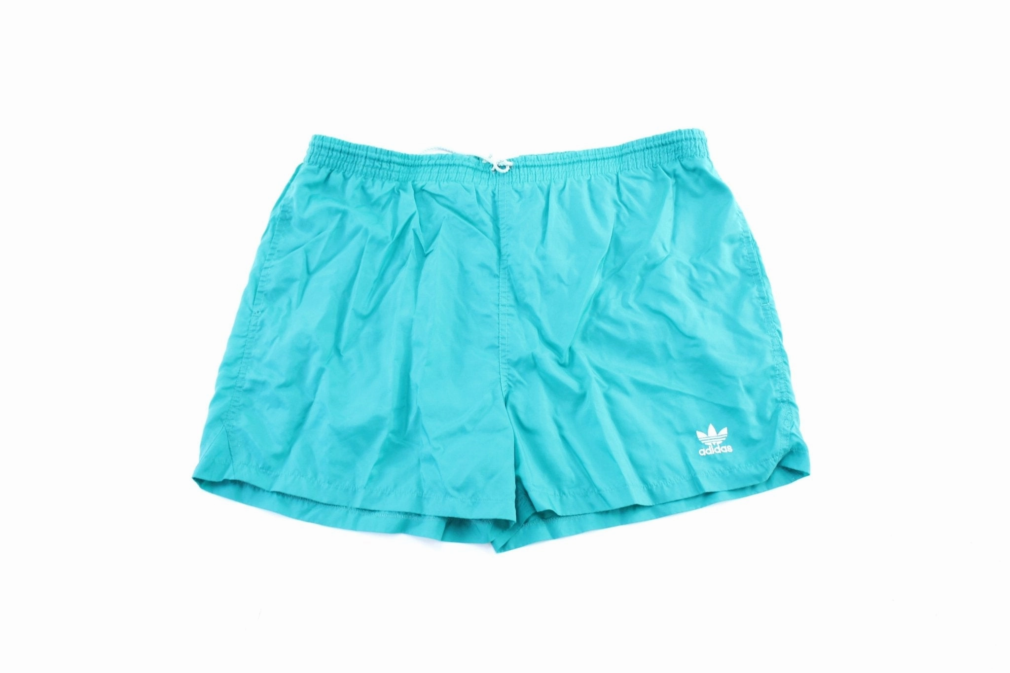 Comfy Motion QuickDryTechnology 80's Adidas Embroidered Logo Turquoise Shorts