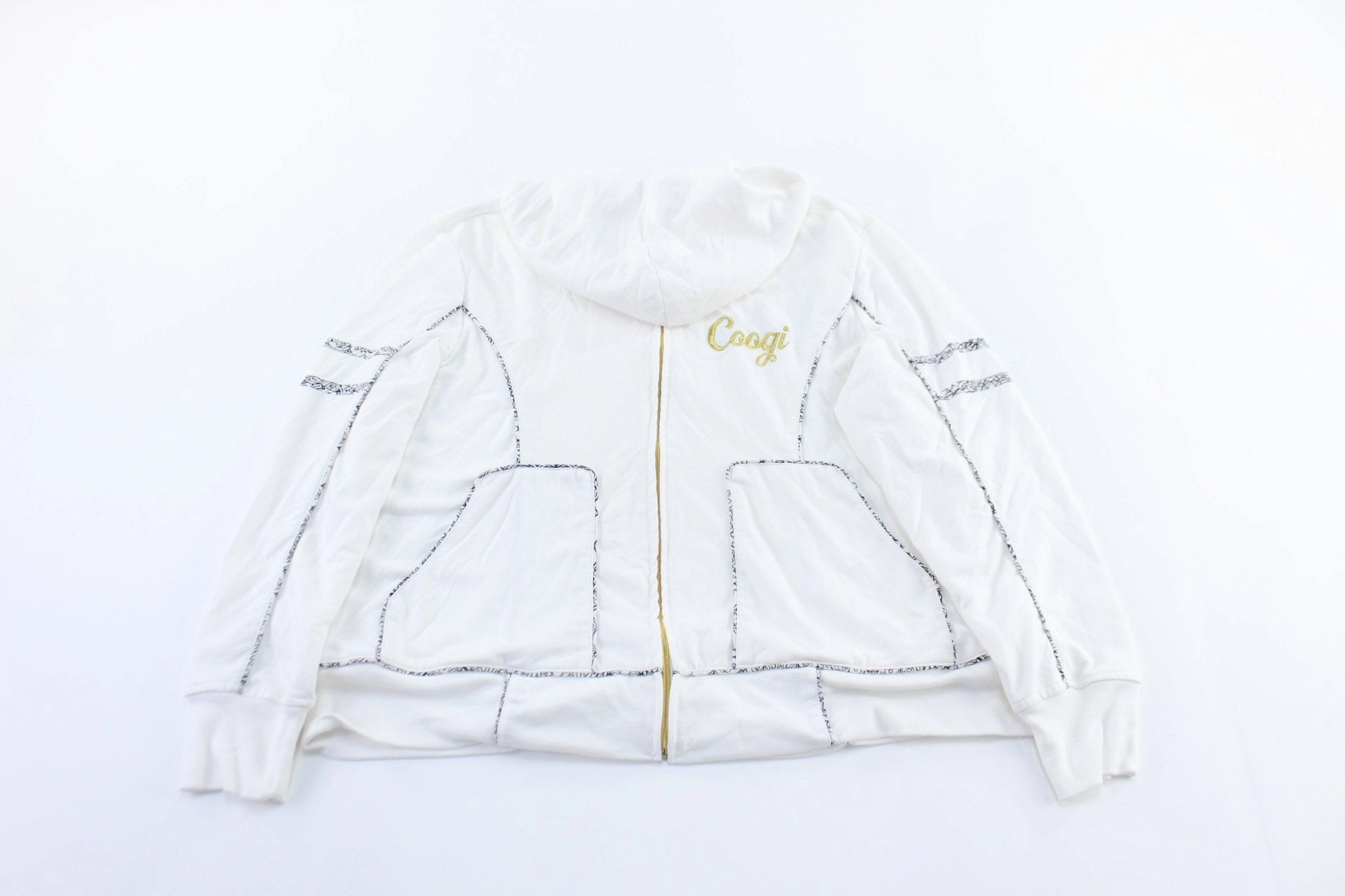 suitable for religious ceremonies Women's Coogi Embroidered White Zip Up Jacket