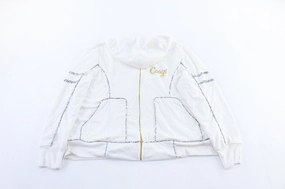 suitable for religious ceremonies Women's Coogi Embroidered White Zip Up Jacket