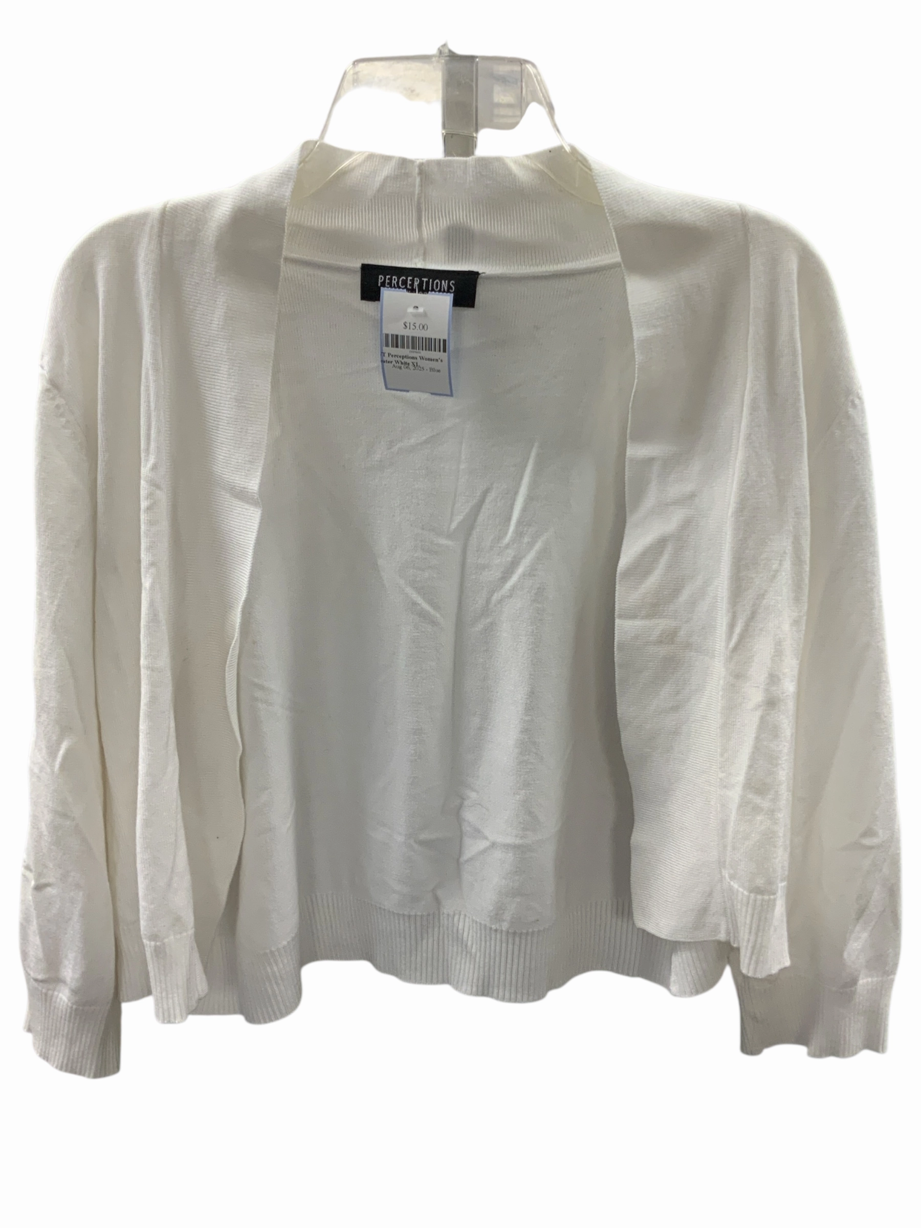 NWT Perceptions Women's Sweater White XL Soft Performance