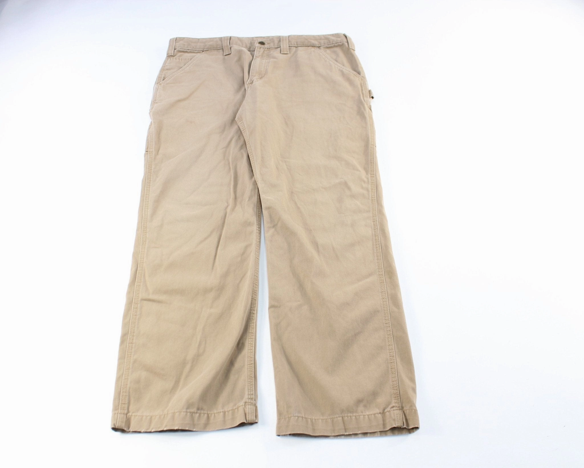 Carhartt Logo Patch Light Brown Pants anti slip grip Flexible Seam