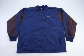Heat Sealed Seams Long-sleeved 90??s Adidas Embroidered Logo Navy Blue & Purple Jacket