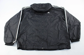 Outdoor Apparel Adidas Embroidered Logo Black & White Striped Zip Up Jacket
