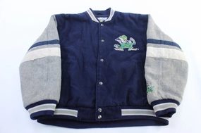 QuickDryFabric Fitness 90's University of Notre Dame Embroidered Varsity Jacket