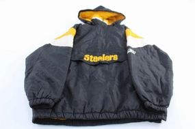 90's Pittsburgh Steelers Embroidered Pullover Jacket Indoor Flex Stretch Material