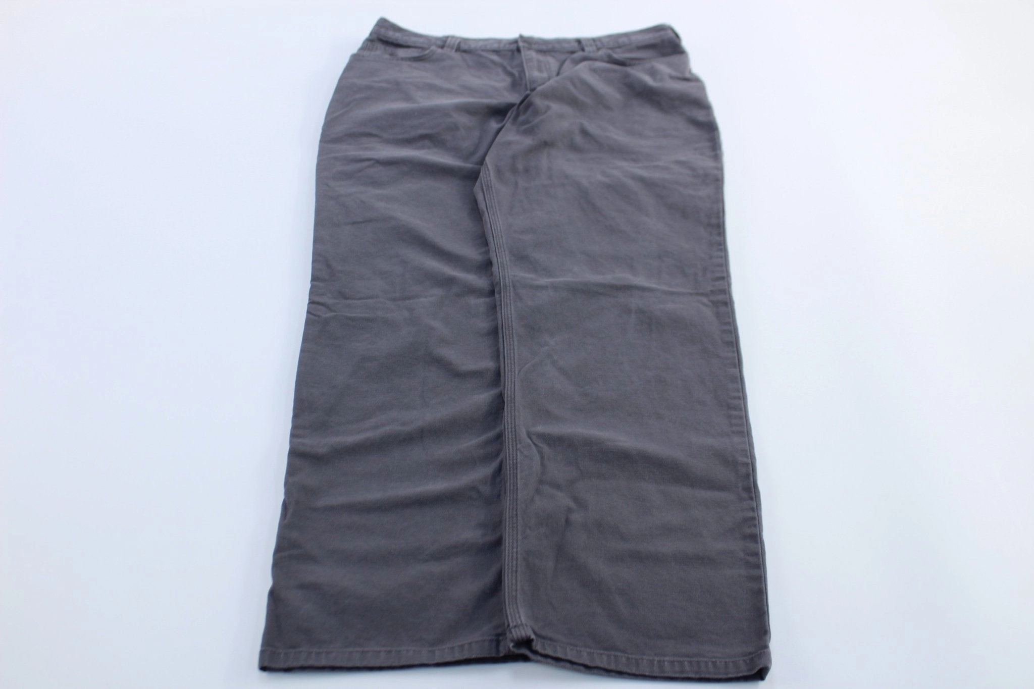 Carhartt Logo Patch Grey Relaxed Fit Pants Dark wash