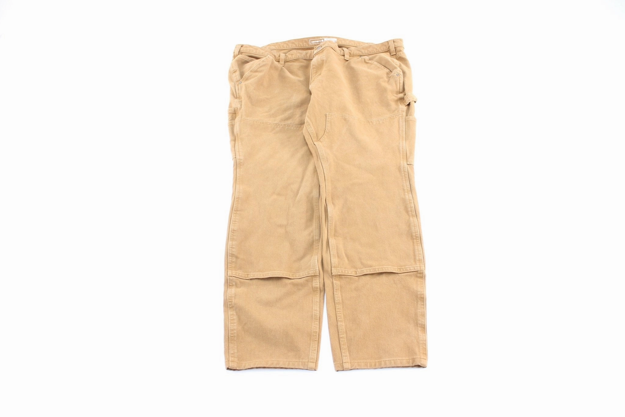 ElasticCuffs Women's Carhartt Logo Patch Tan Double Knee Pants