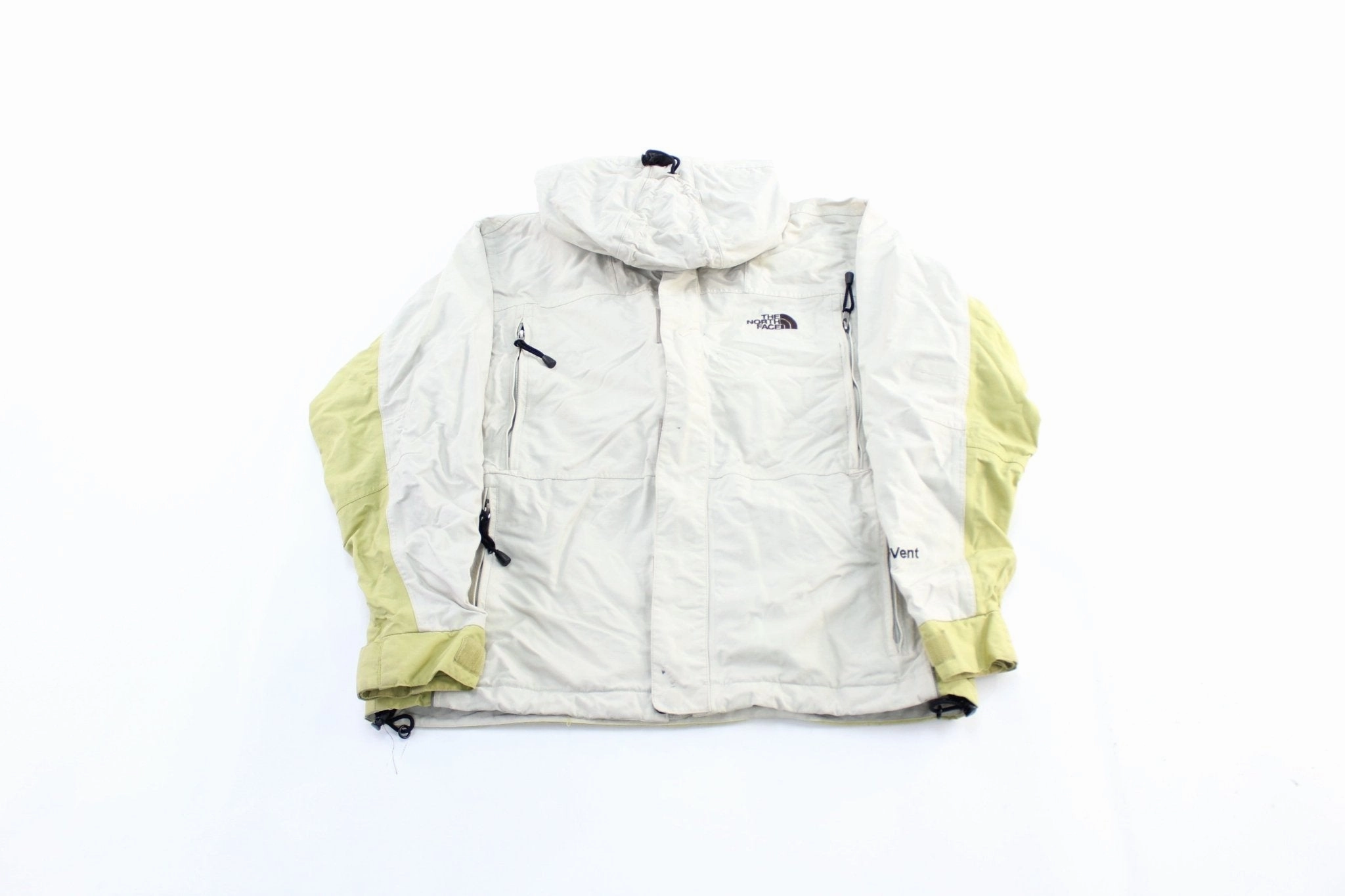 Improve Brand Women's The North Face Embroidered Logo Light Beige & Green Zip Up Jacket