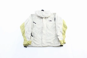 Improve Brand Women's The North Face Embroidered Logo Light Beige & Green Zip Up Jacket
