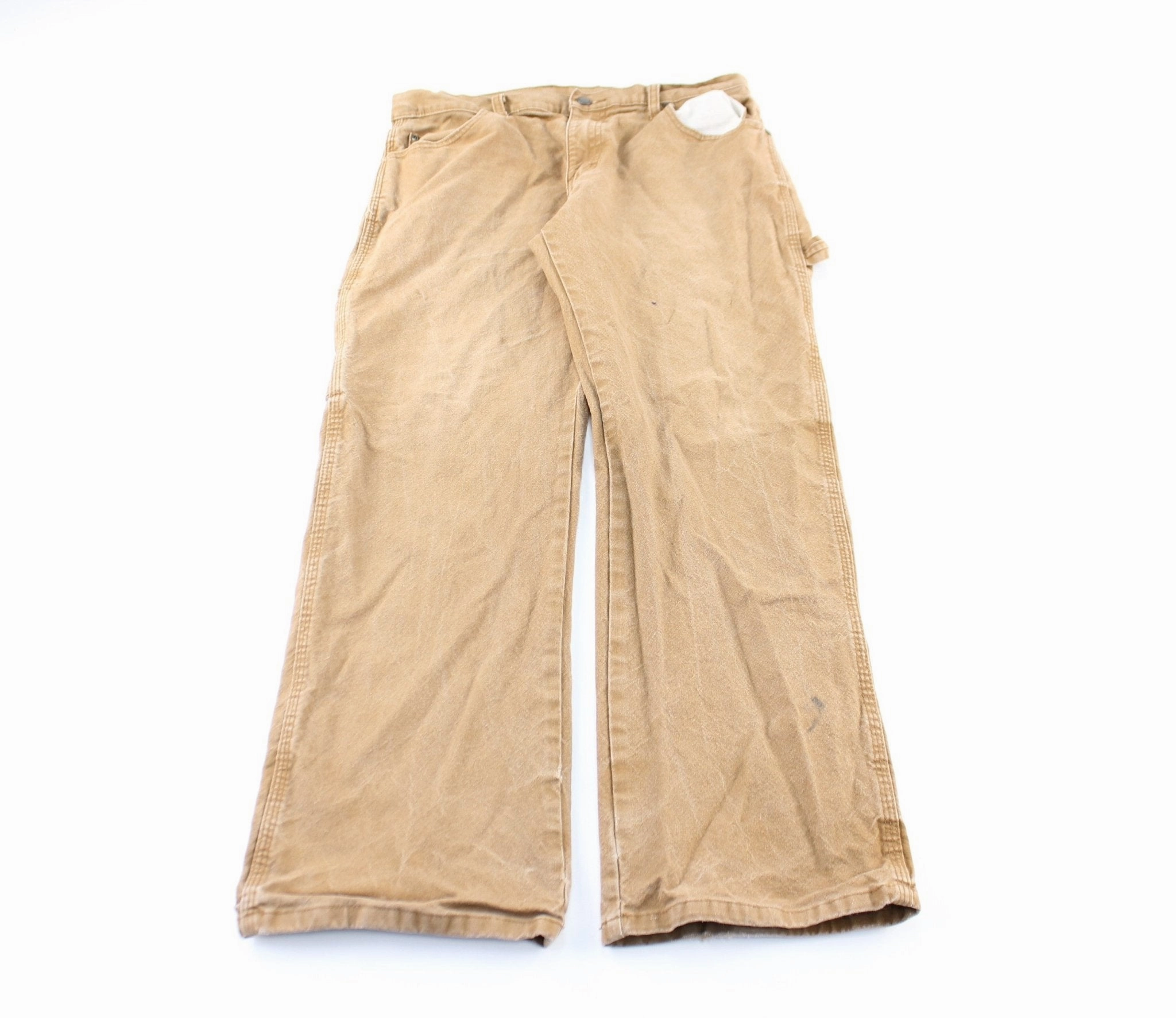 Dickie's Logo Patch Khaki Workwear Pants Layered Comfort